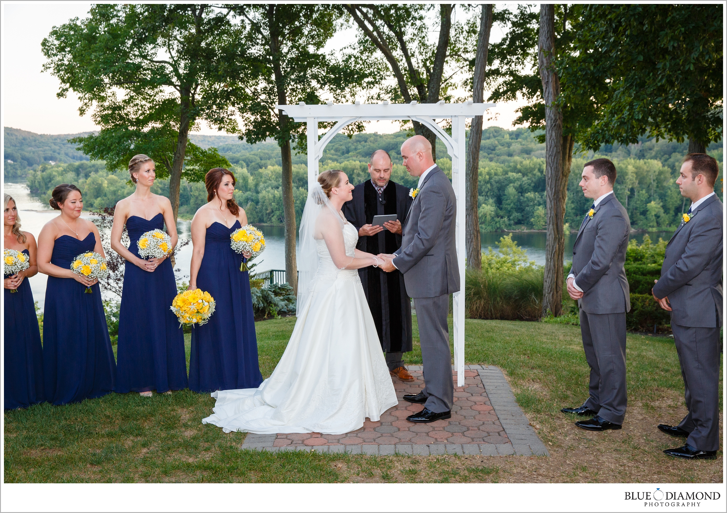 St Clements Castle Wedding Ceremony by the CT River